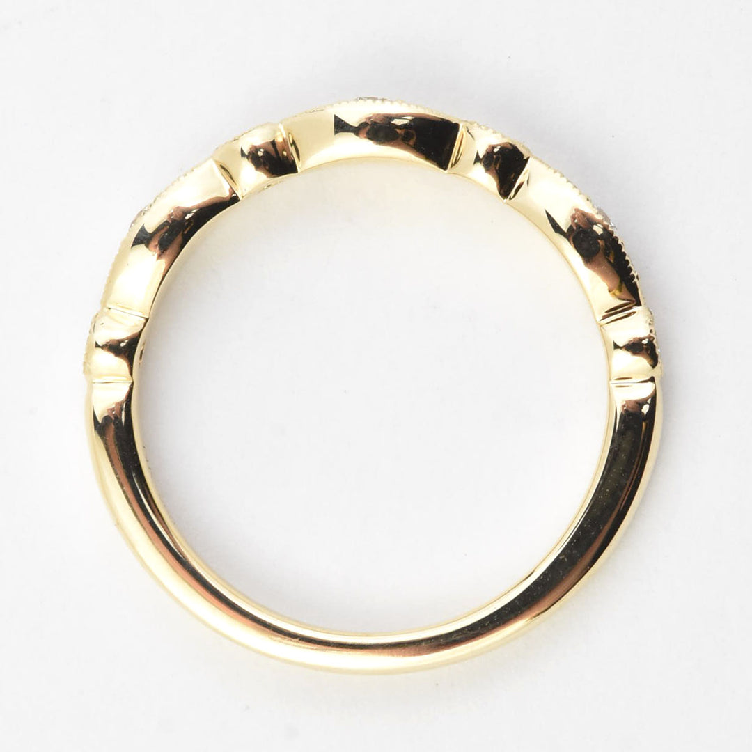 Diamond Almond Band in Yellow Gold - Goldmakers Fine Jewelry