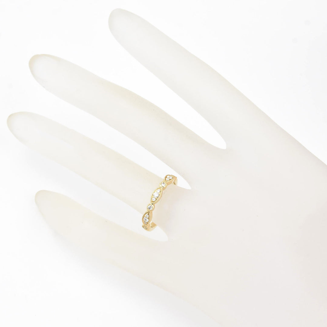 Diamond Almond Band in Yellow Gold - Goldmakers Fine Jewelry