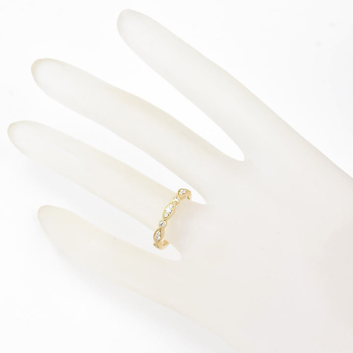 Diamond Almond Band in Yellow Gold - Goldmakers Fine Jewelry