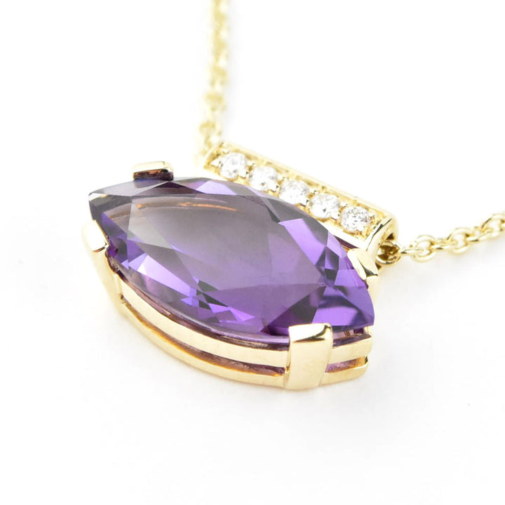 Marquise-Cut Amethyst and Diamond Necklace
