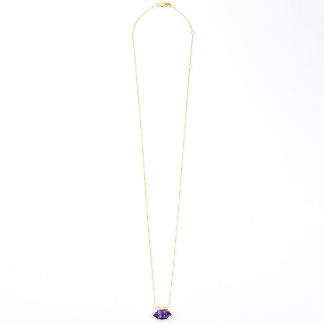 Marquise-Cut Amethyst and Diamond Necklace