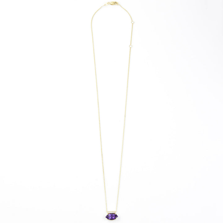 Marquise-Cut Amethyst and Diamond Necklace
