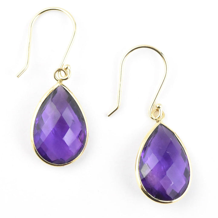 Teardrop Gemstone Earrings in 14k Yellow Gold
