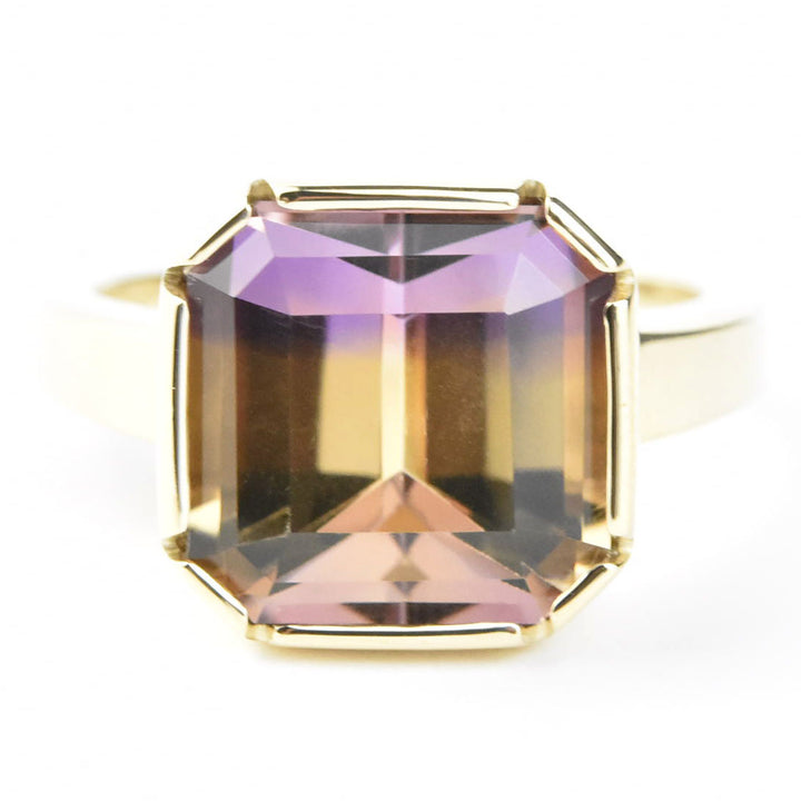 Ametrine Bezel Ring in 14K Yellow Gold - Goldmakers Fine Jewelry