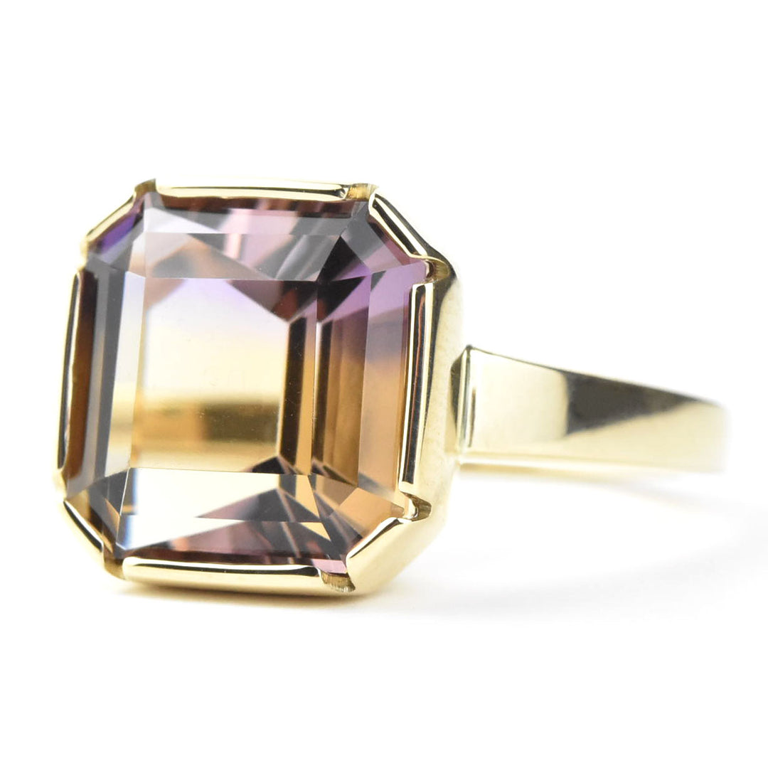 Ametrine Bezel Ring in 14K Yellow Gold - Goldmakers Fine Jewelry