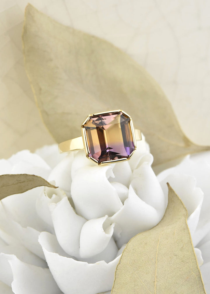 Ametrine Bezel Ring in 14K Yellow Gold - Goldmakers Fine Jewelry