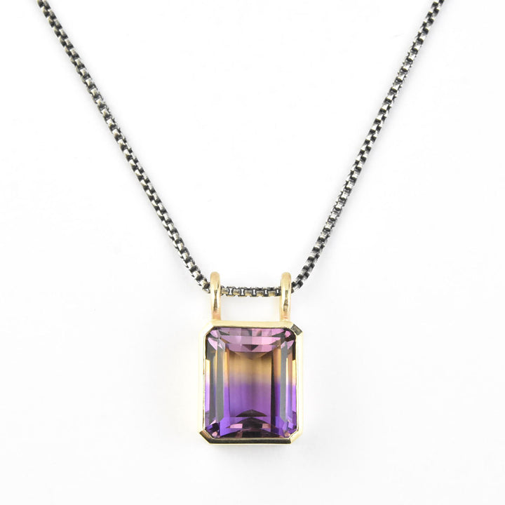 Ametrine Necklace in 14K Yellow Gold Bezel