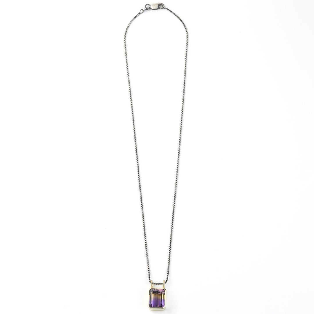 Ametrine Necklace in 14K Yellow Gold Bezel