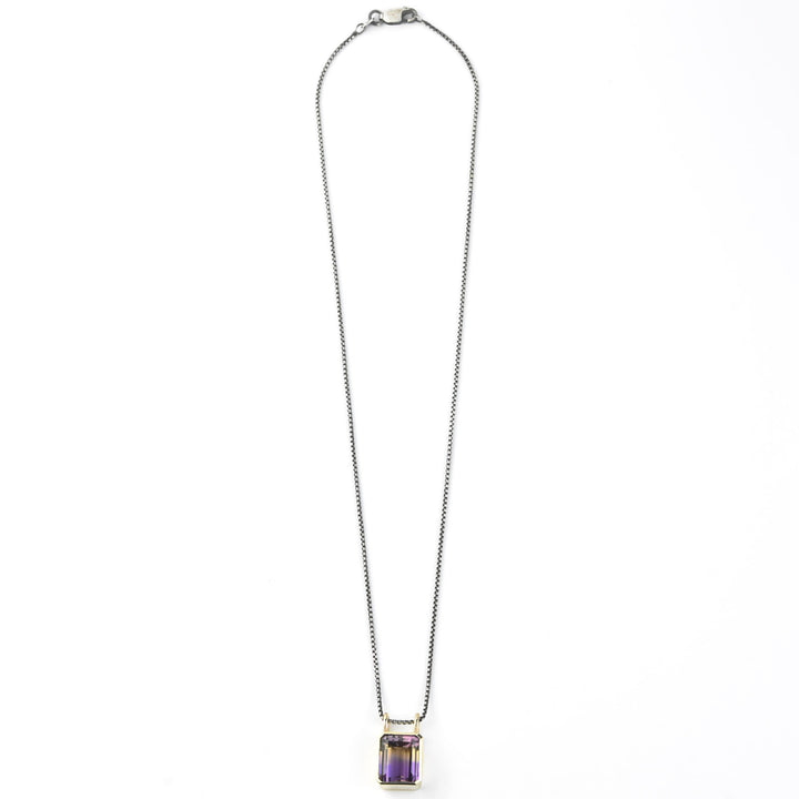 Ametrine Necklace in 14K Yellow Gold Bezel