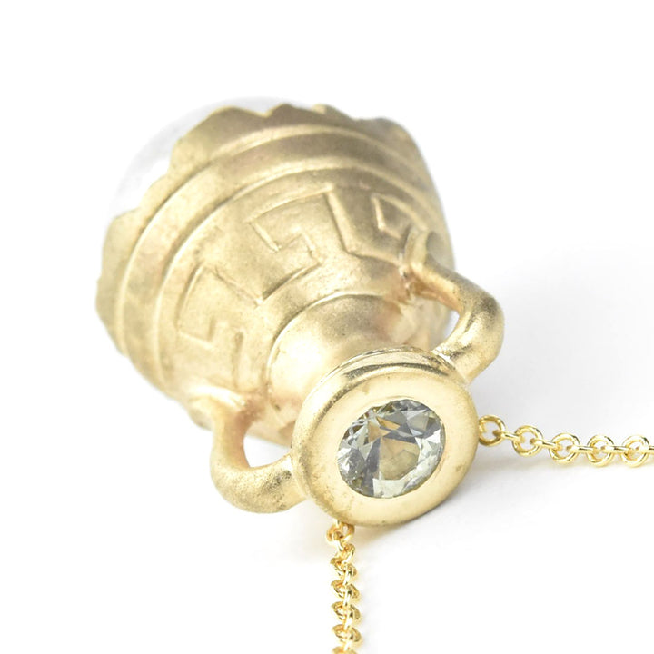 Greek Amphora Pearl Necklace in Gold