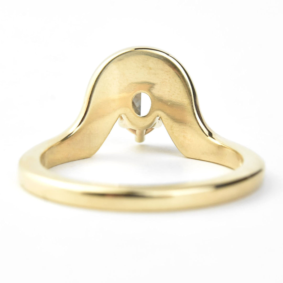 Arch Pear-Cut Diamond Engagement Ring in 14k Gold