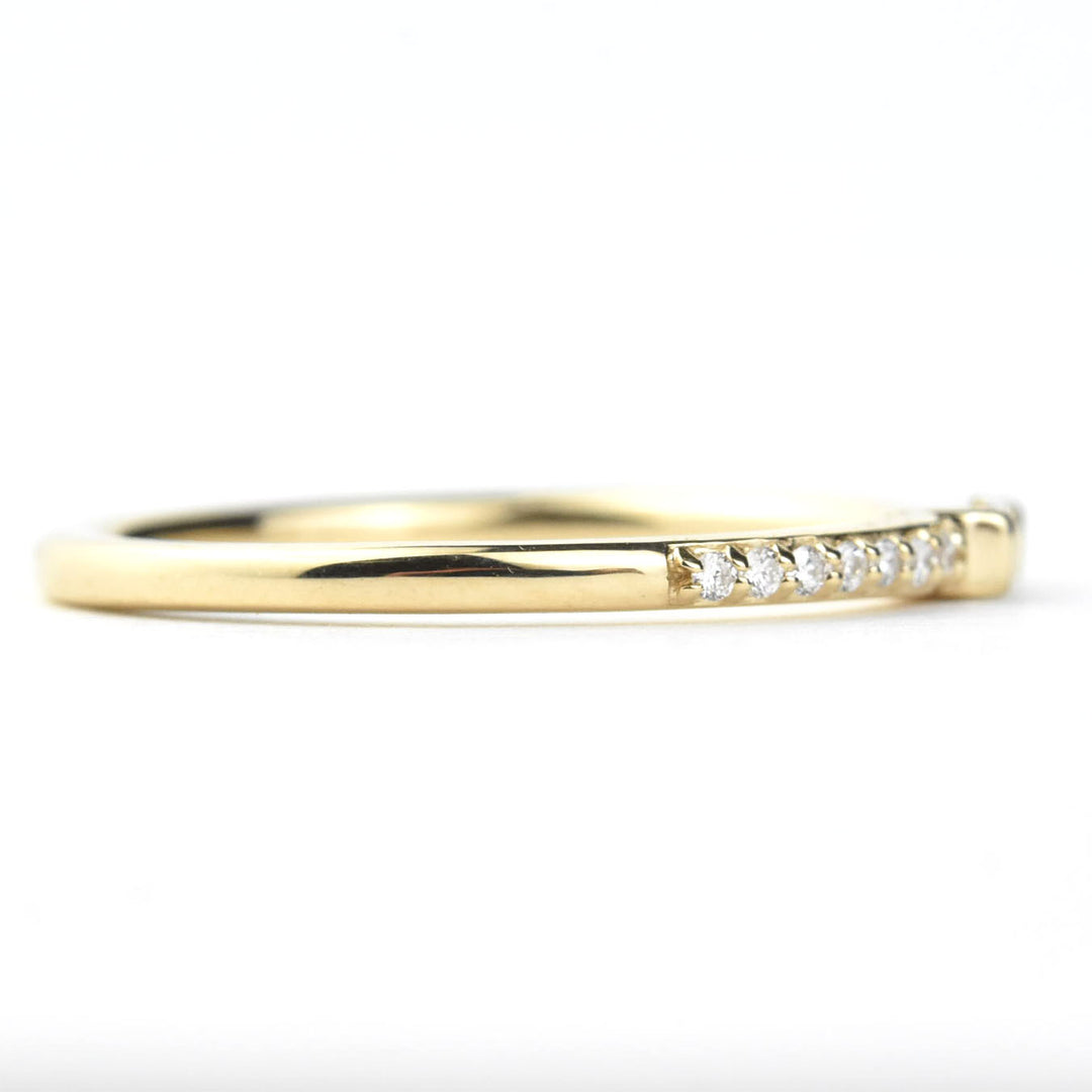 14k Yellow Gold Diamond Band with Baguette Center - Goldmakers Fine Jewelry