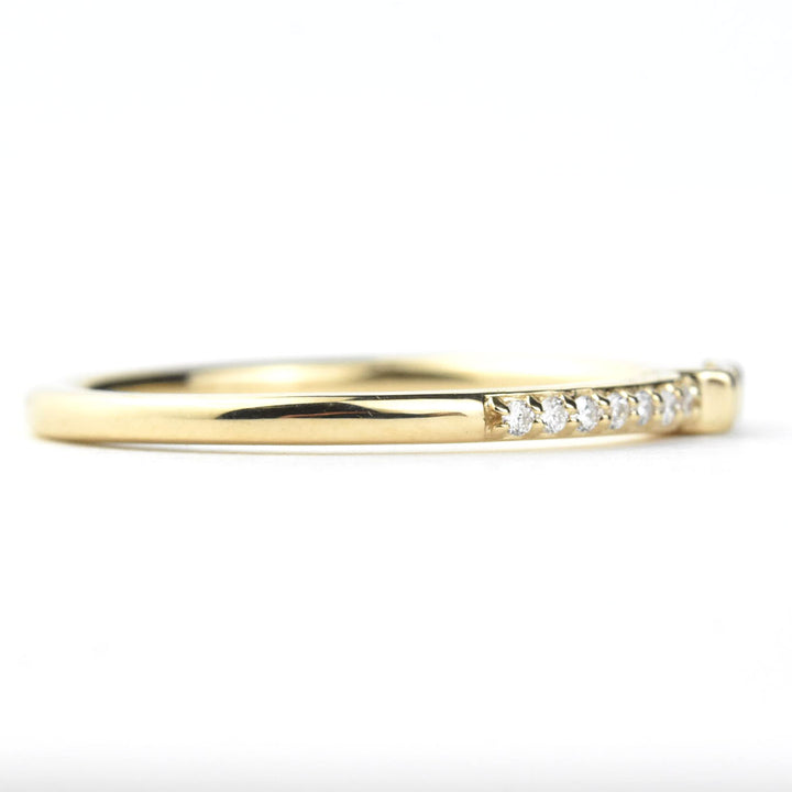 14k Yellow Gold Diamond Band with Baguette Center - Goldmakers Fine Jewelry