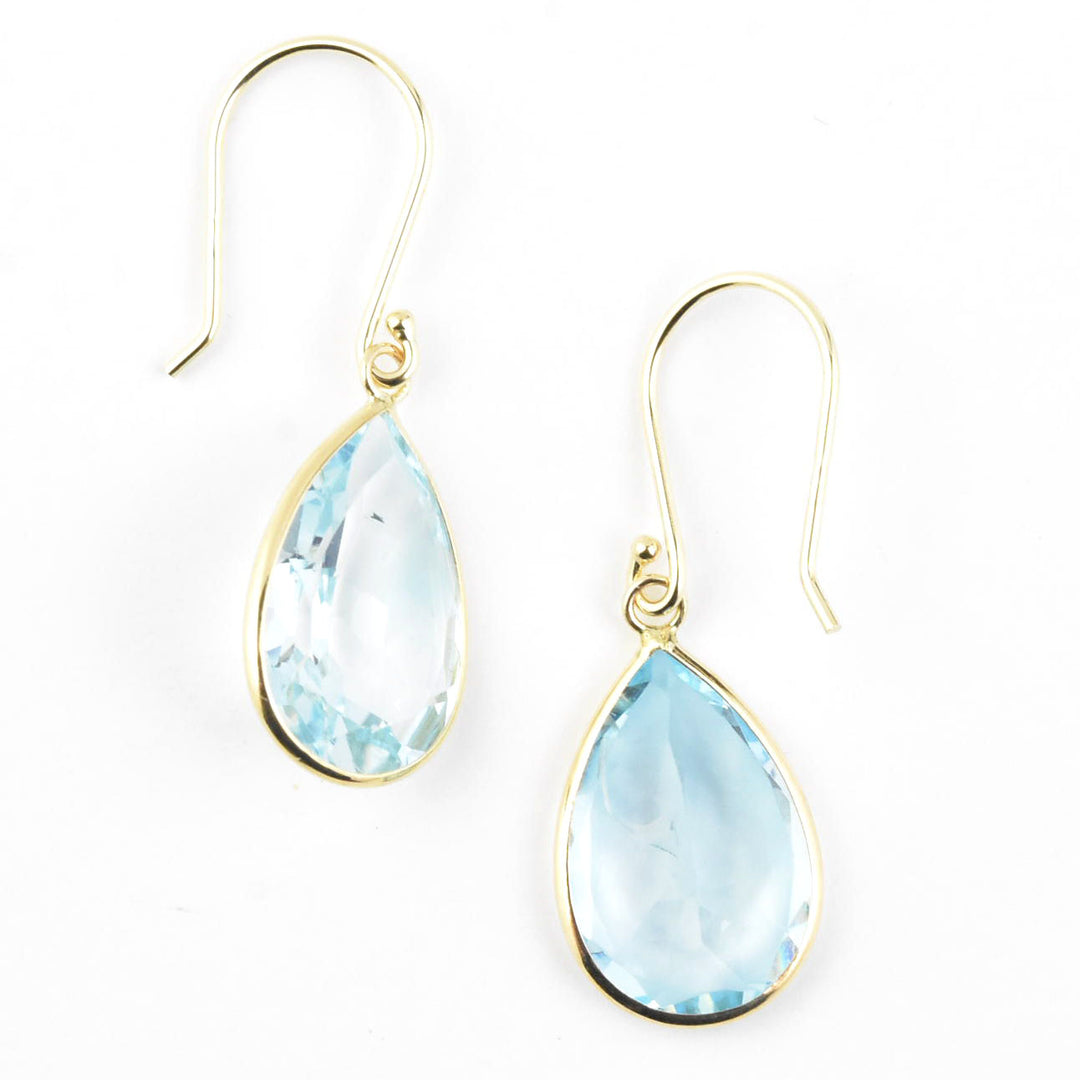 Teardrop Gemstone Earrings in 14k Yellow Gold