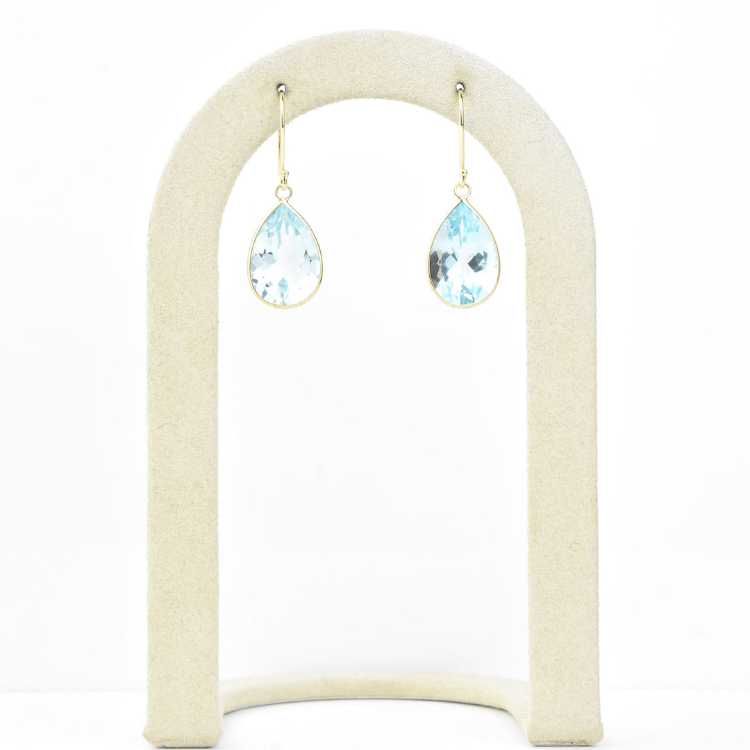 Teardrop Gemstone Earrings in 14k Yellow Gold