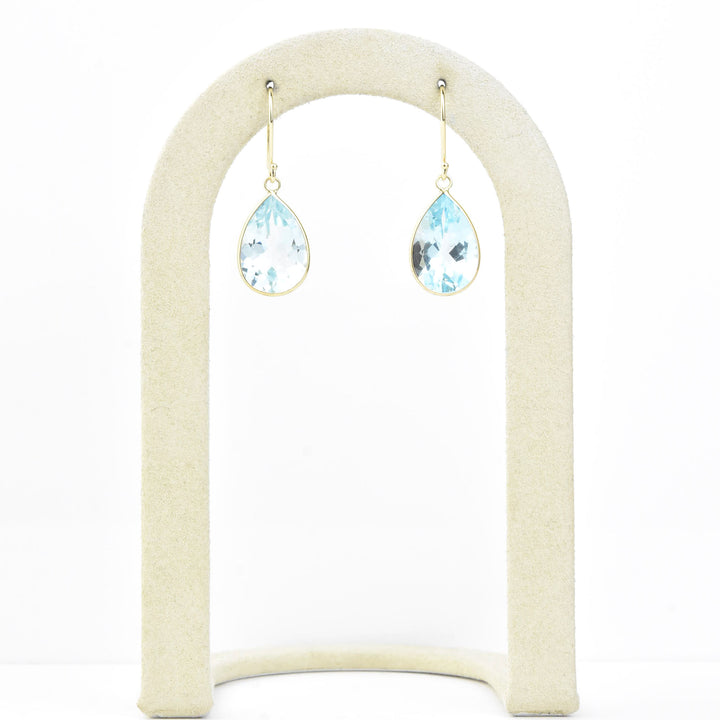 Teardrop Gemstone Earrings in 14k Yellow Gold