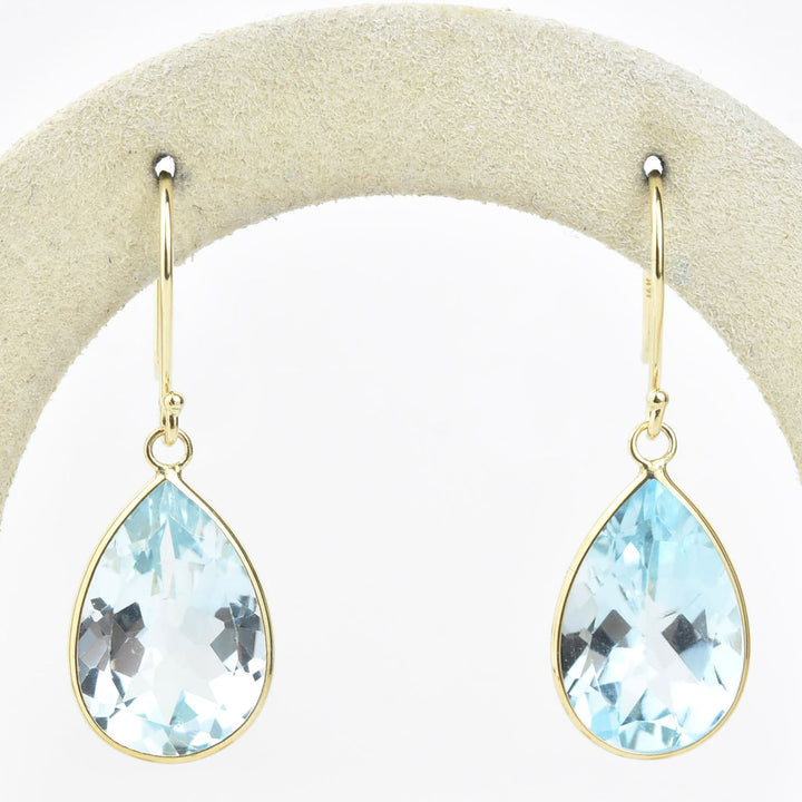 Teardrop Gemstone Earrings in 14k Yellow Gold