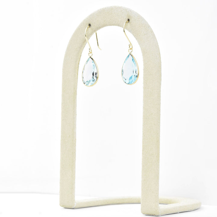 Teardrop Gemstone Earrings in 14k Yellow Gold