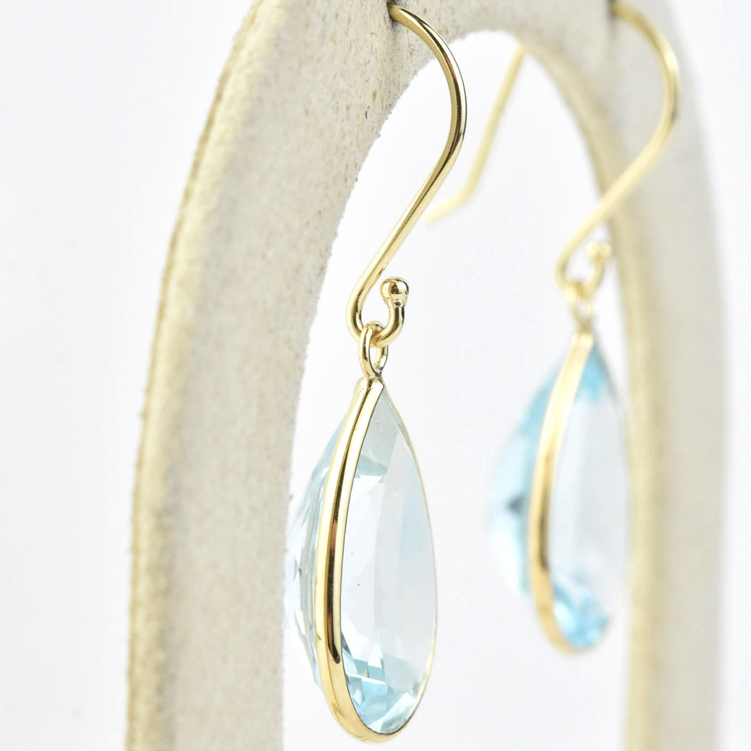 Teardrop Gemstone Earrings in 14k Yellow Gold