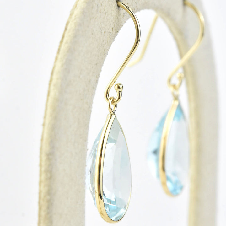Teardrop Gemstone Earrings in 14k Yellow Gold