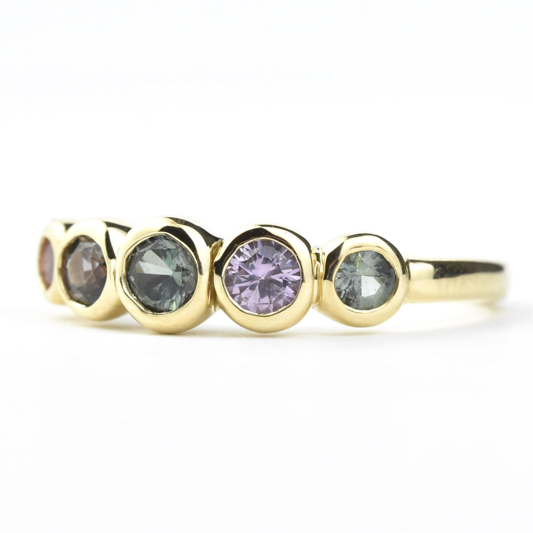 Sapphire Wedding Band: Green and Purple Palette