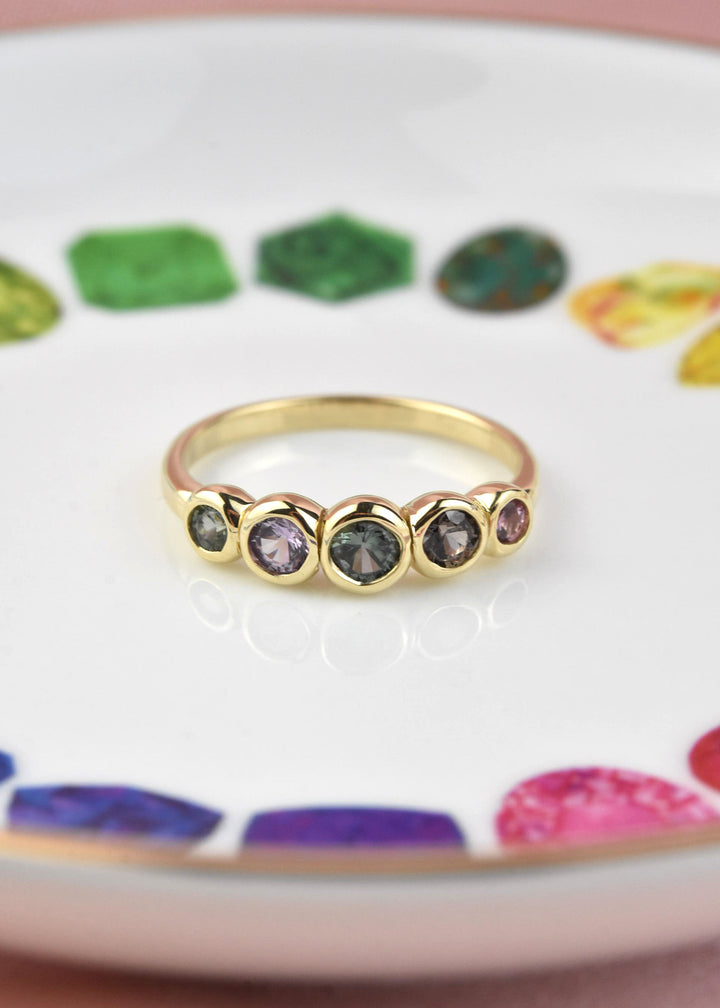 Sapphire Wedding Band: Green and Purple Palette