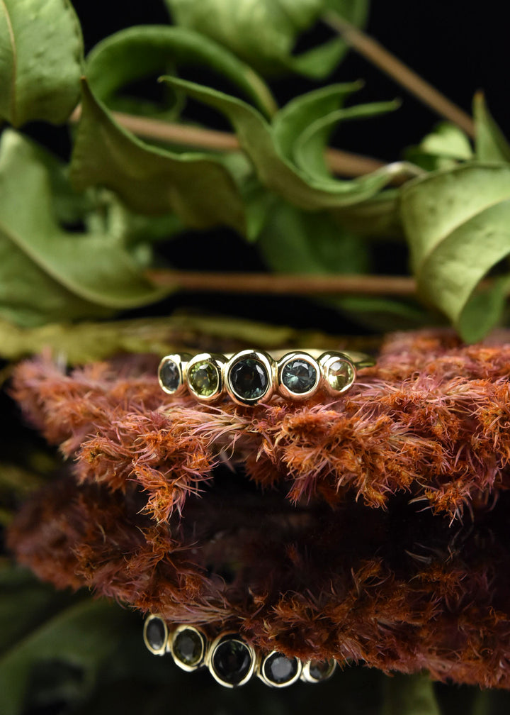 Sapphire Wedding Band: Green Palette