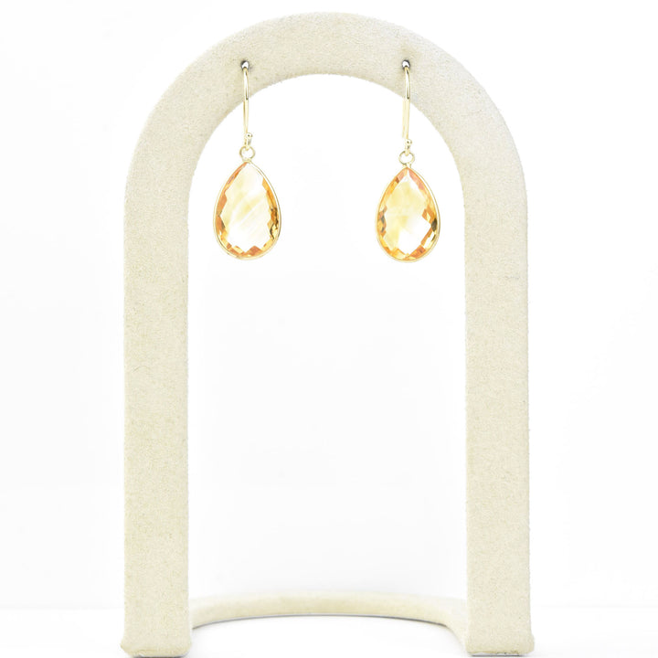 Teardrop Gemstone Earrings in 14k Yellow Gold