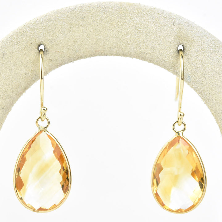 Teardrop Gemstone Earrings in 14k Yellow Gold