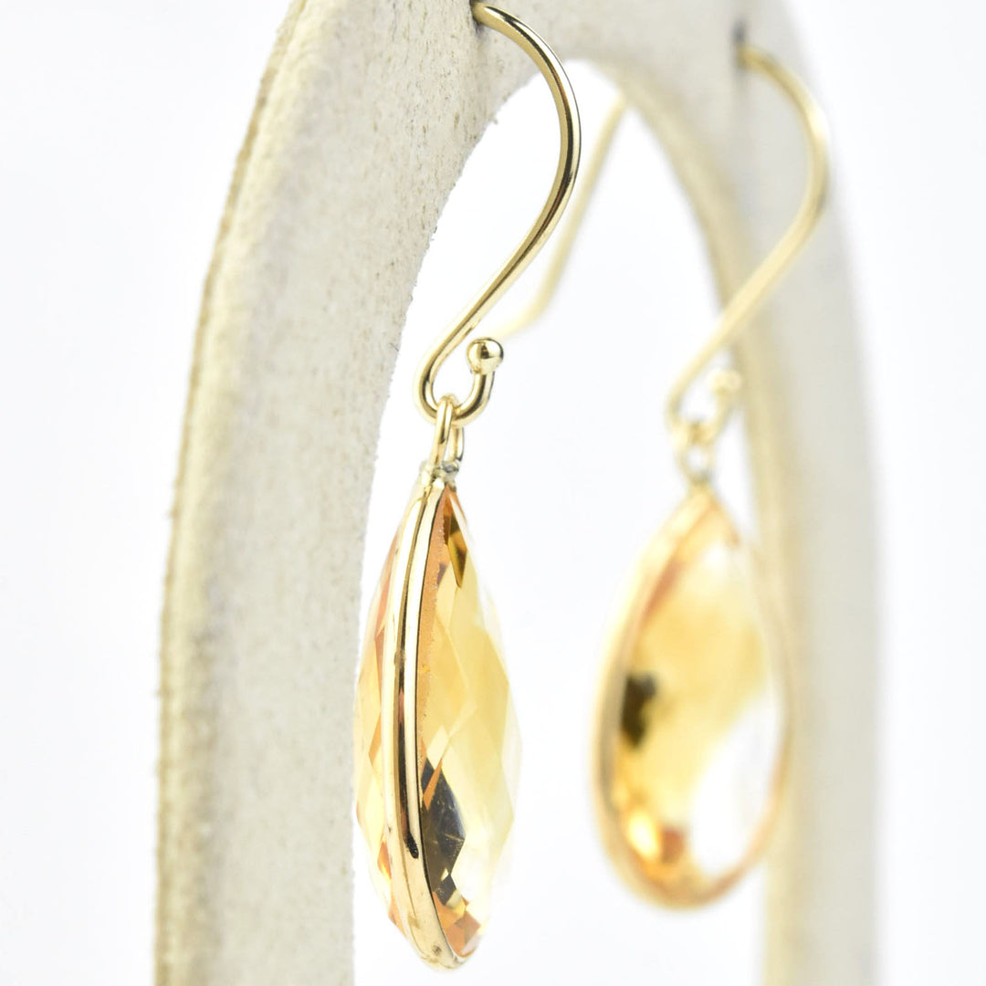 Teardrop Gemstone Earrings in 14k Yellow Gold