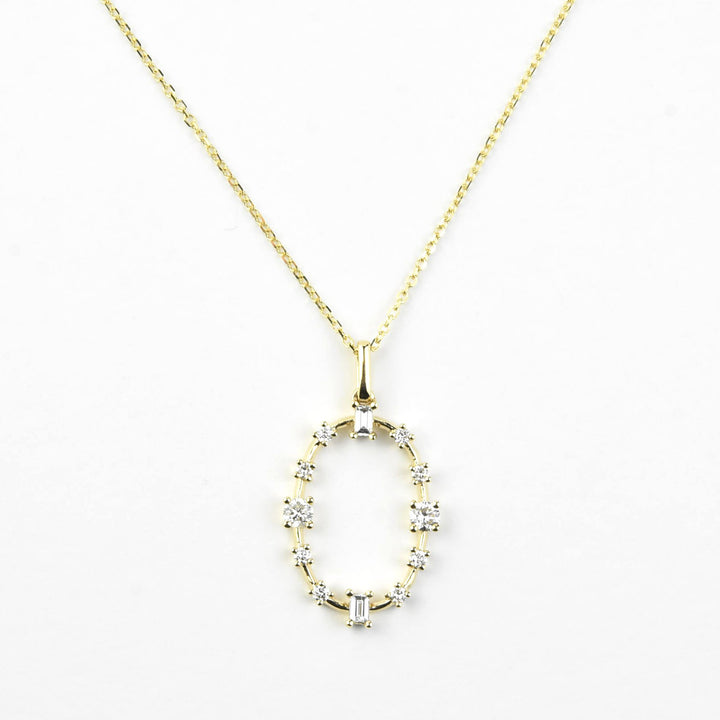 Diamond Frame Necklace 14k Yellow Gold