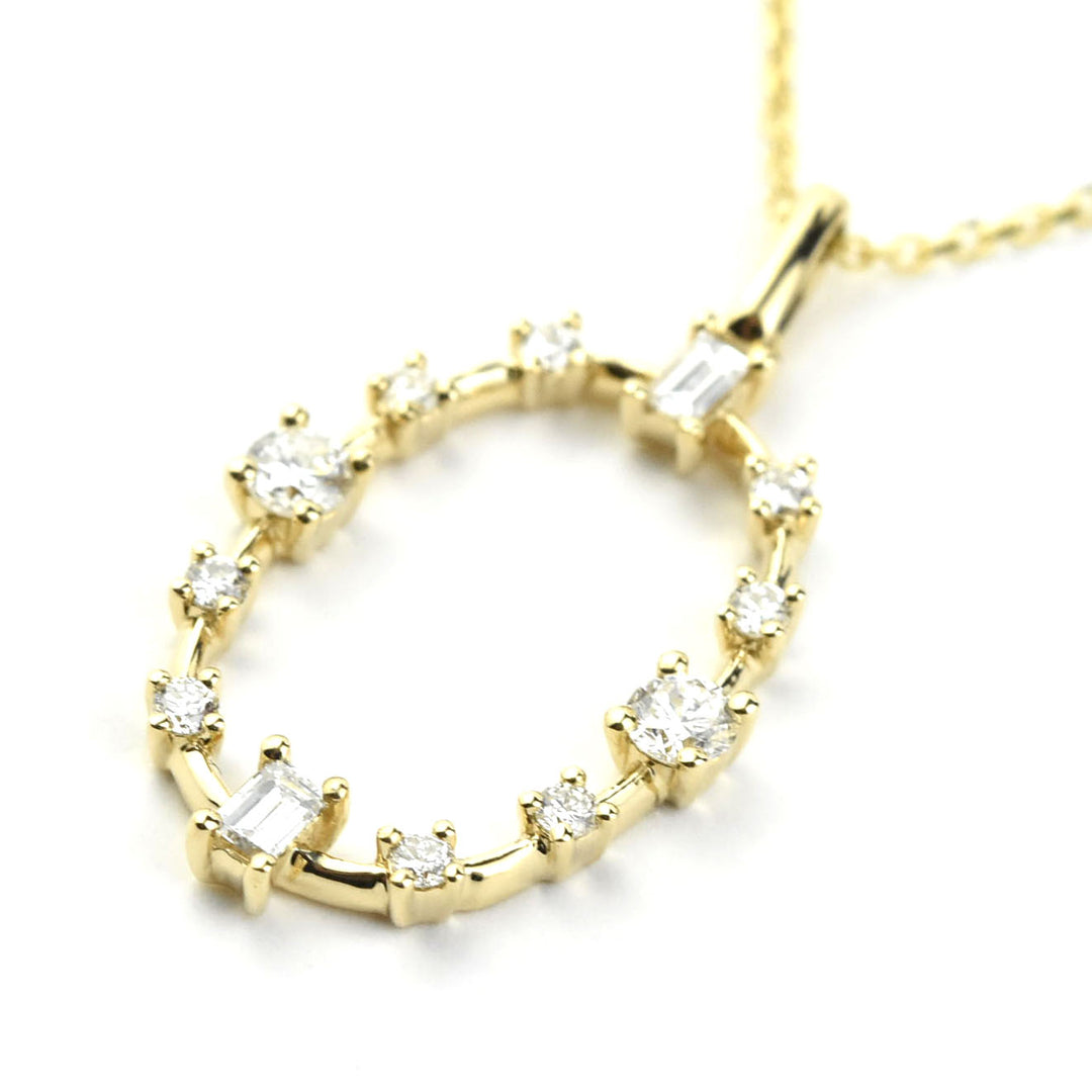 Diamond Frame Necklace 14k Yellow Gold