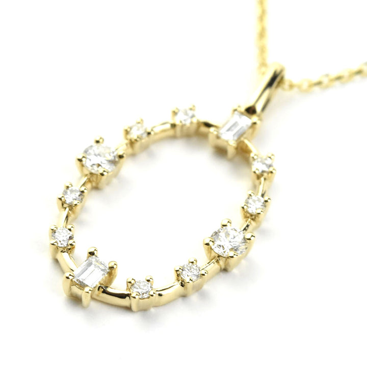 Diamond Frame Necklace 14k Yellow Gold