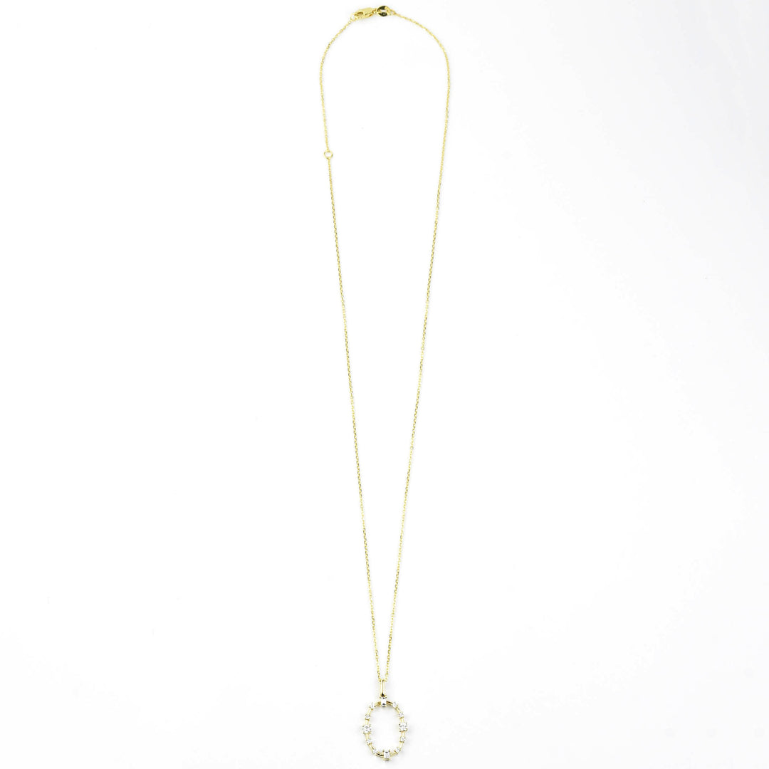 Diamond Frame Necklace 14k Yellow Gold