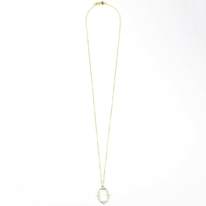 Diamond Frame Necklace 14k Yellow Gold