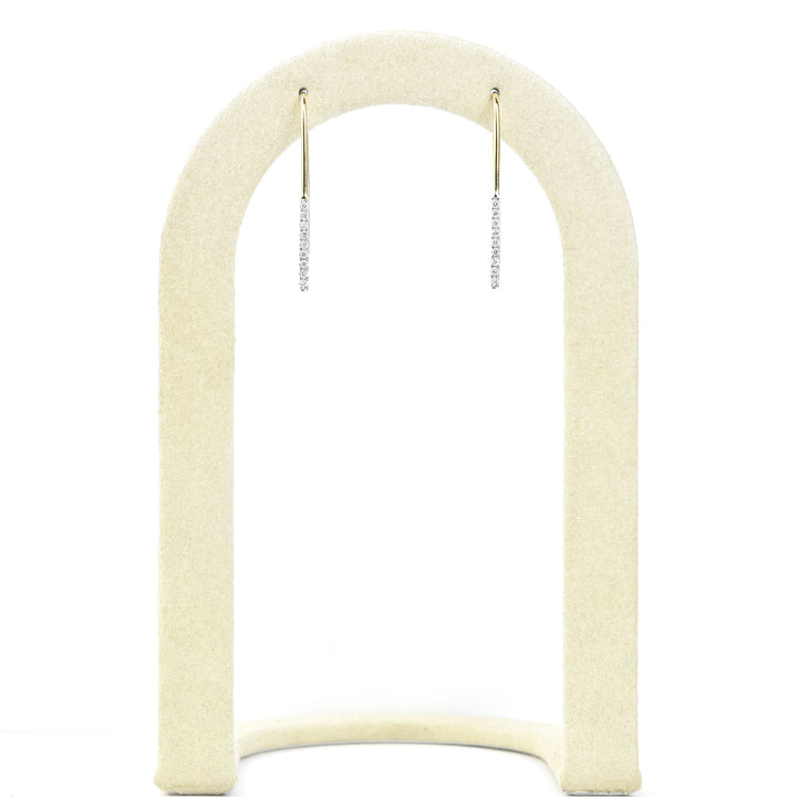 Minimalist Diamond Bar Drop Earrings in 14k Yellow Gold - Goldmakers Fine Jewelry