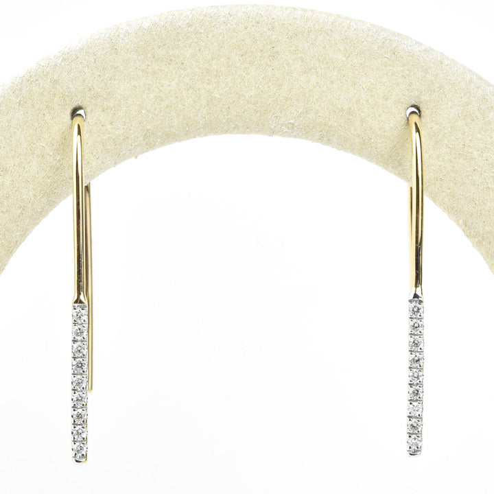 Minimalist Diamond Bar Drop Earrings in 14k Yellow Gold - Goldmakers Fine Jewelry