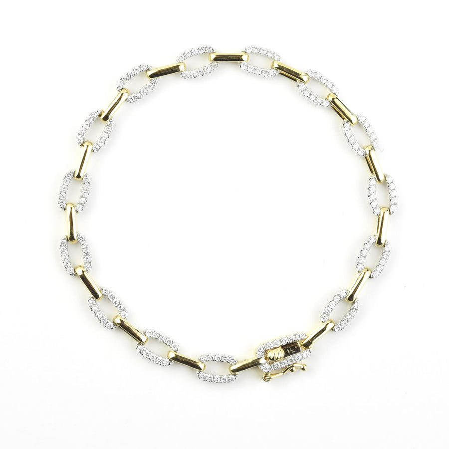 Diamond Link Bracelet in 14k Gold - Goldmakers Fine Jewelry