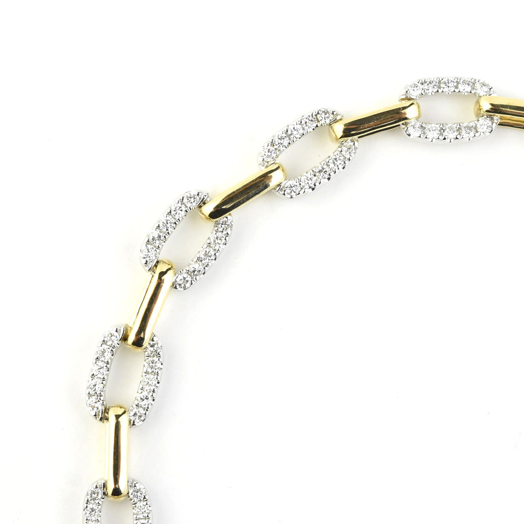 Diamond Link Bracelet in 14k Gold - Goldmakers Fine Jewelry