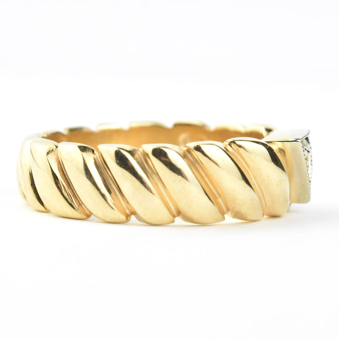 Diamond Gents Band in 14k Yellow Gold