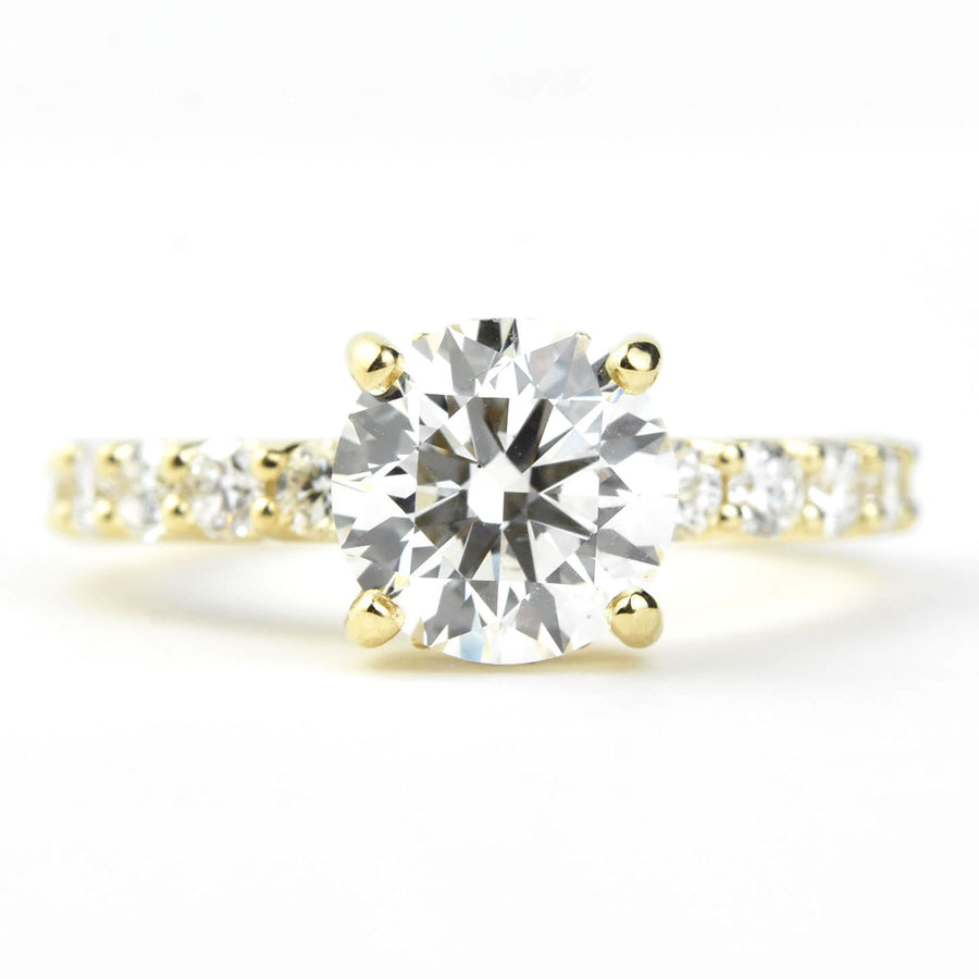 Diamond Engagement Ring in 14k with Diamond Band - Goldmakers Fine Jewelry