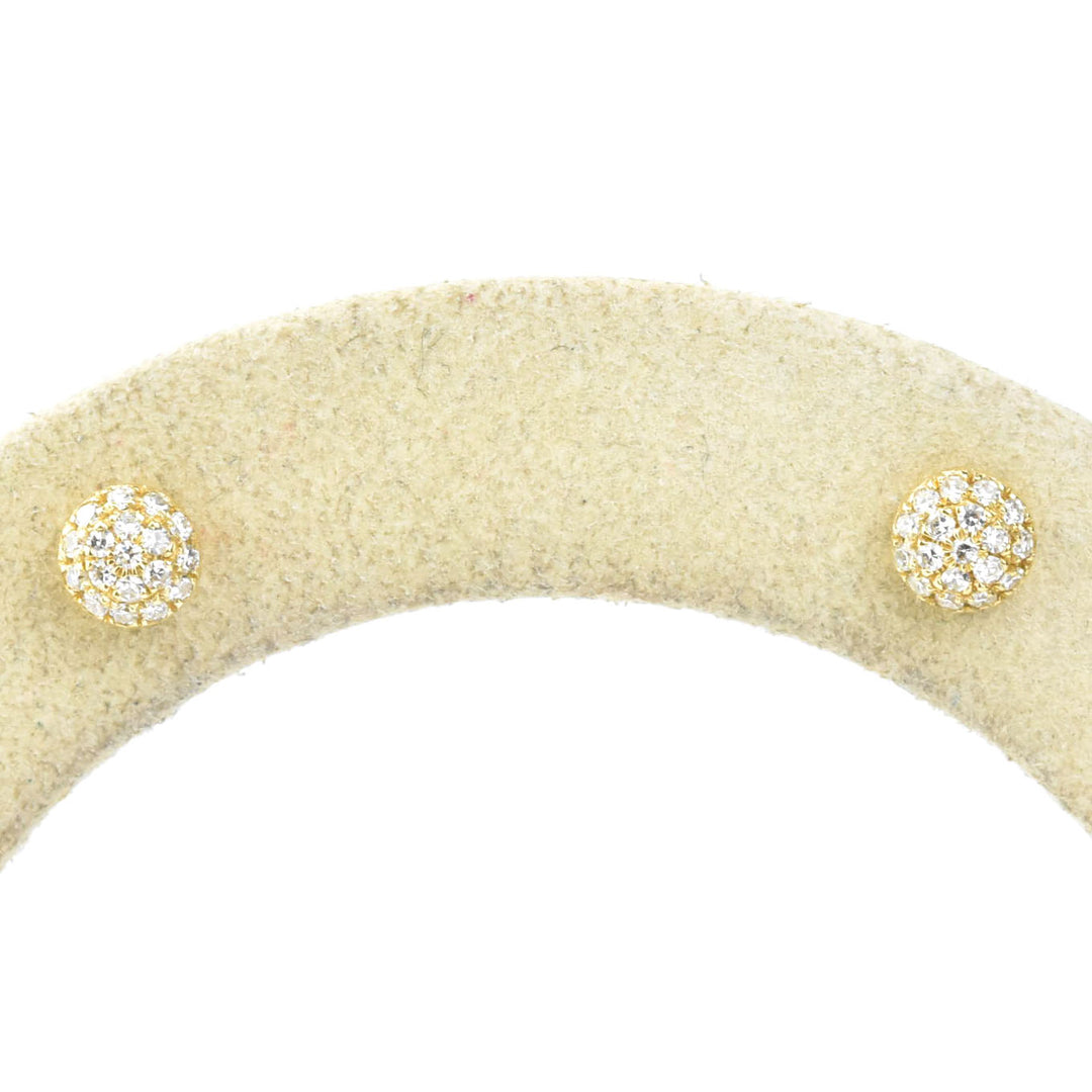 Domed Pave Diamond Studs in 14k Yellow Gold
