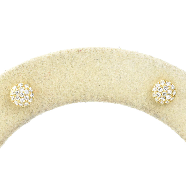 Domed Pave Diamond Studs in 14k Yellow Gold