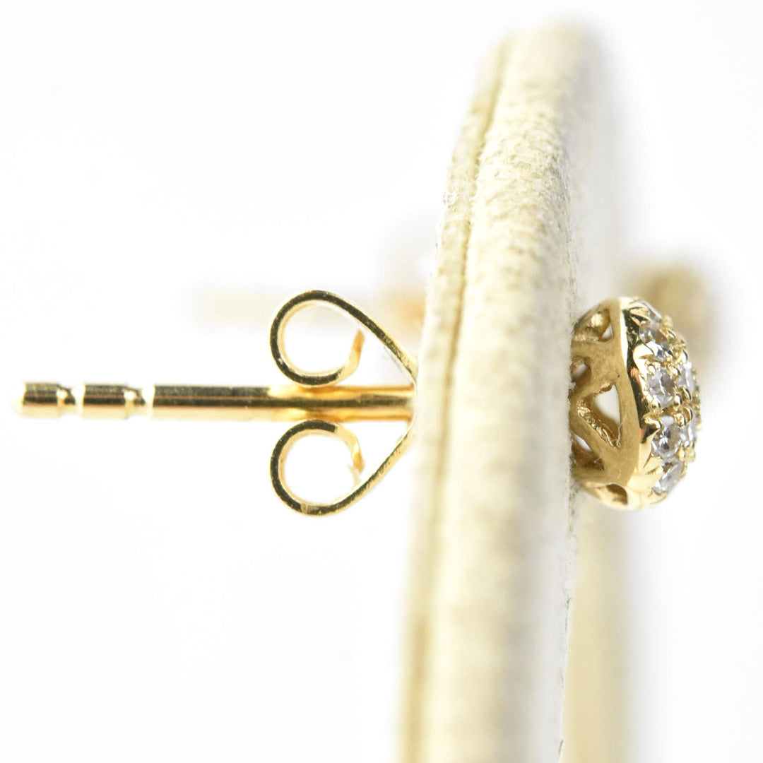 Domed Pave Diamond Studs in 14k Yellow Gold