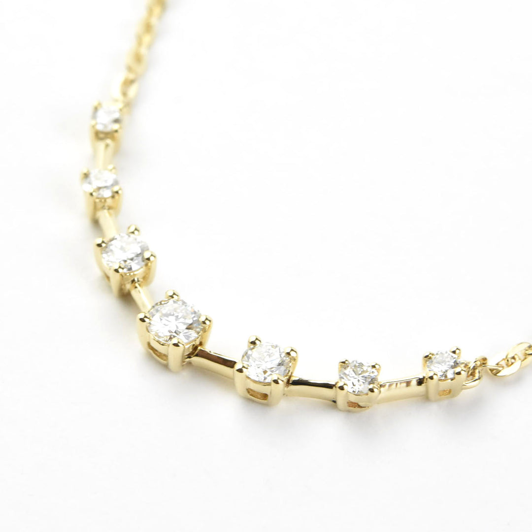 Five Stone Diamond Necklace in 14k Yellow Gold
