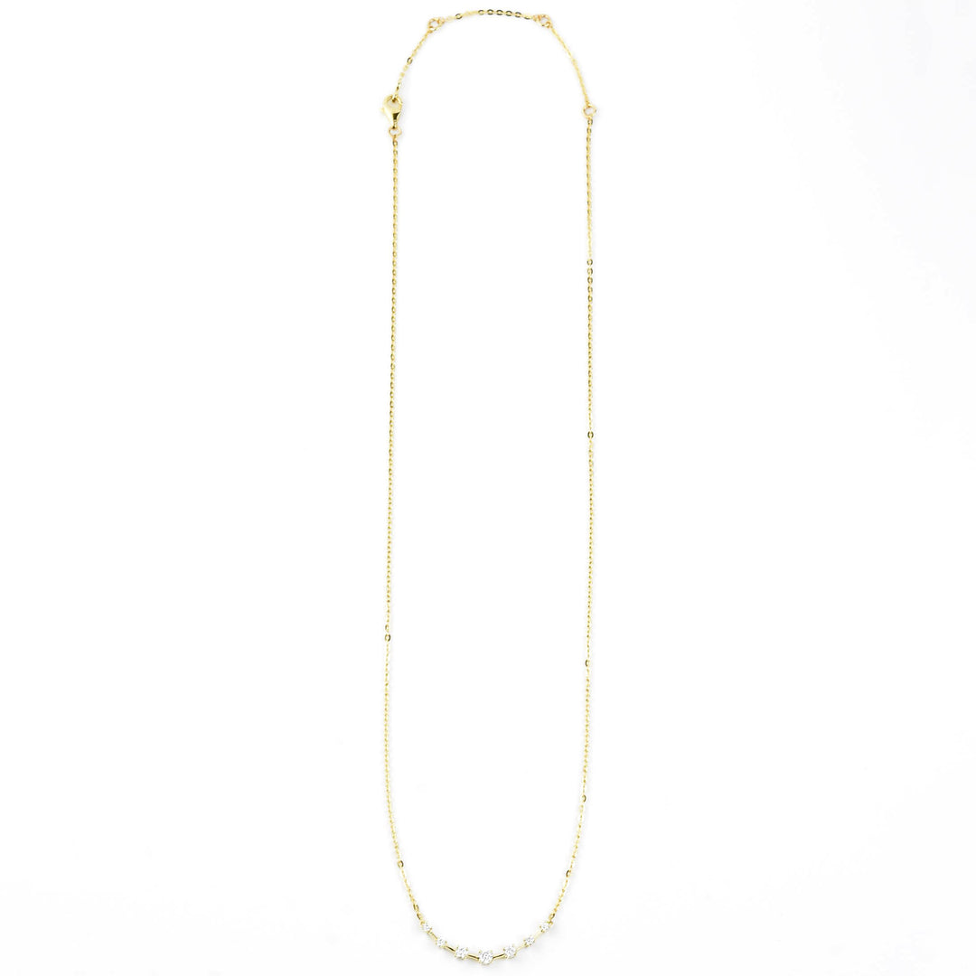 Five Stone Diamond Necklace in 14k Yellow Gold