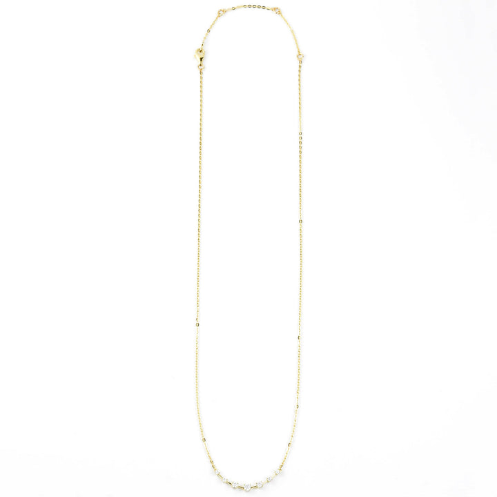 Five Stone Diamond Necklace in 14k Yellow Gold