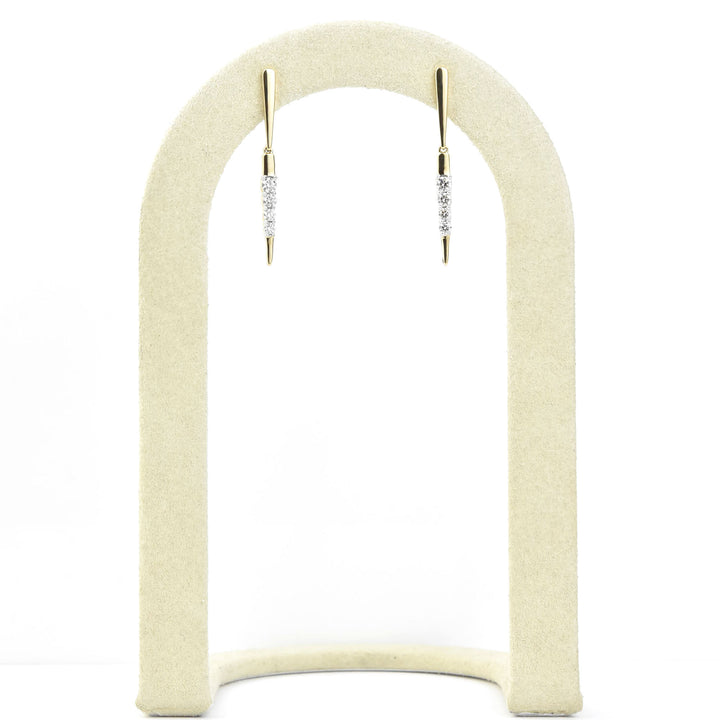 14k Yellow Gold and Diamond Icicle Earrings