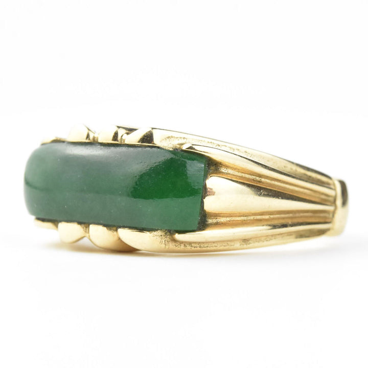 Jade Gents Ring in 14K Yellow Gold