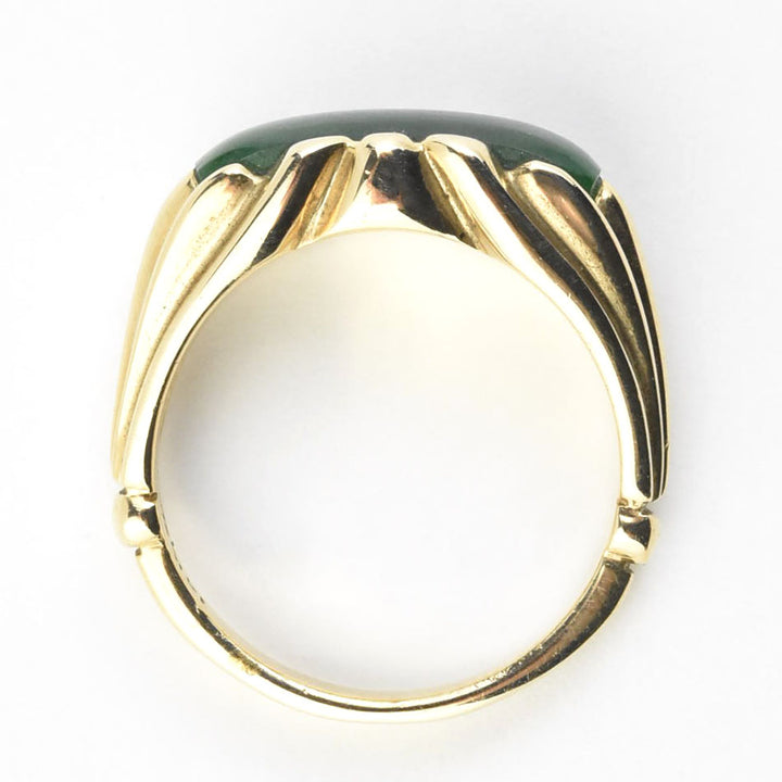 Jade Gents Ring in 14K Yellow Gold